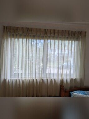 Custom Made Window Traversing Drapery Sheers Taupe 3 Finger Pinch Pleat 1 Panel
